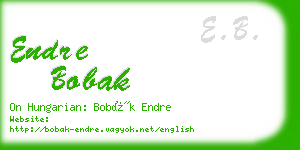 endre bobak business card